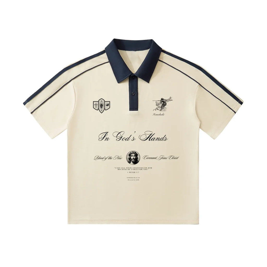 Contrast Collar Short-Sleeve Polo Shirt ODMPOD
