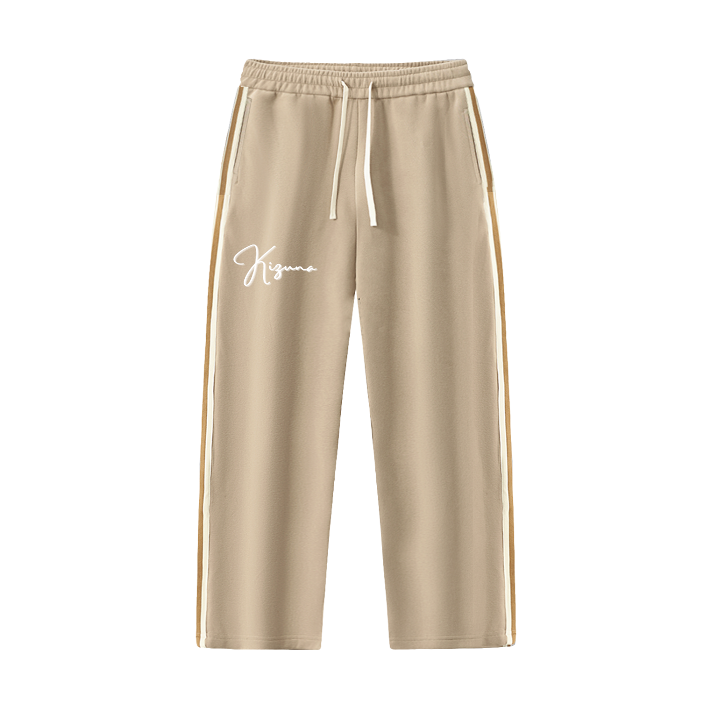 Contrast Side-Stripe Straight-Leg  Pants
