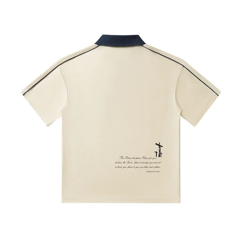 Contrast Collar Short-Sleeve Polo Shirt ODMPOD