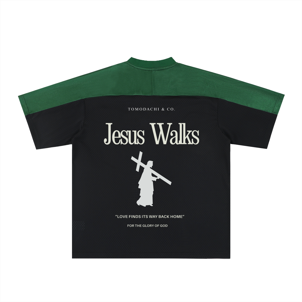 "Jesus Walks" Mesh Soccer Hoodie