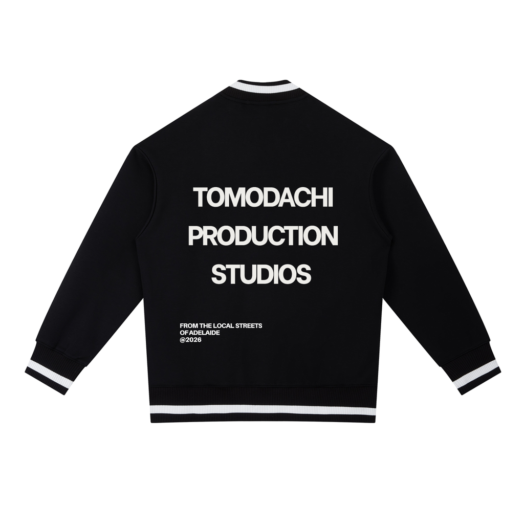 Contrast Piping Zip Bomber Jacket
