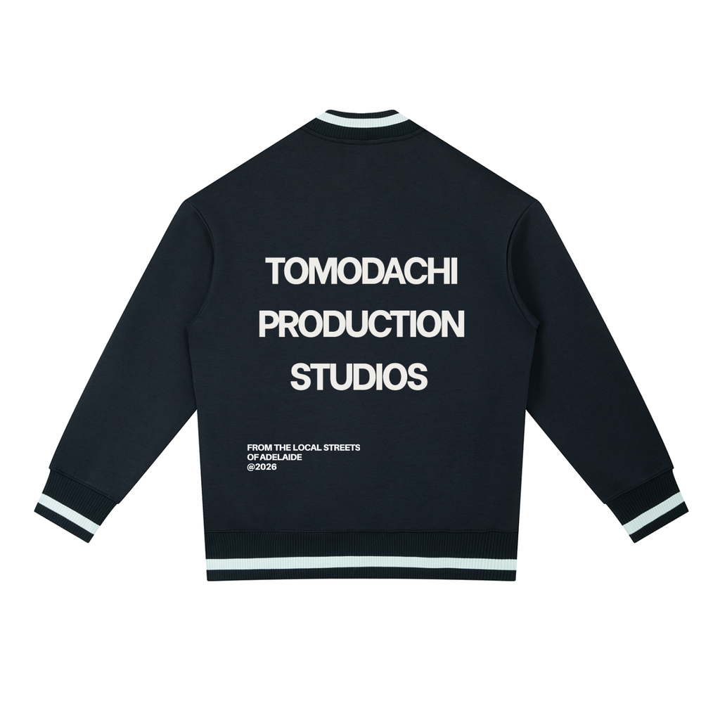 Contrast Piping Zip Bomber Jacket