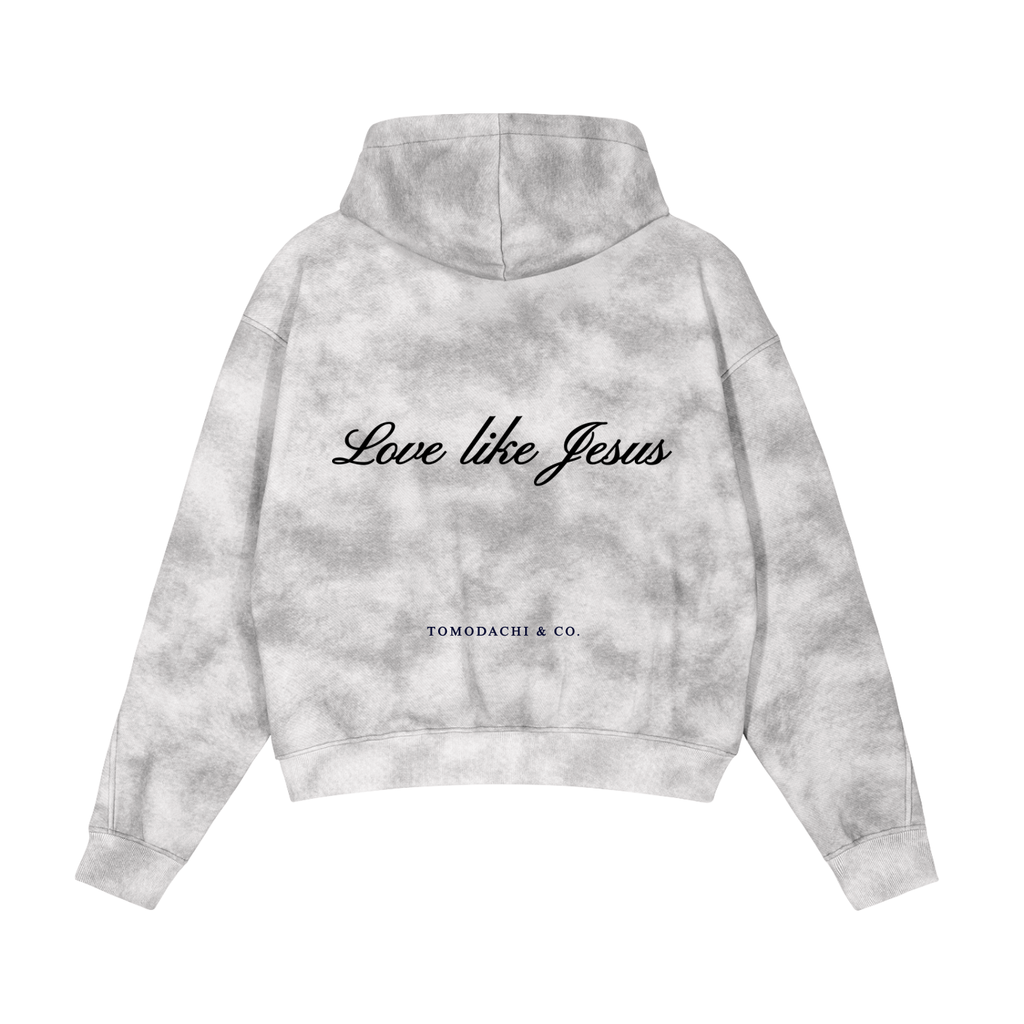 Dirty Washed Zip-Up Fleece Hoodie