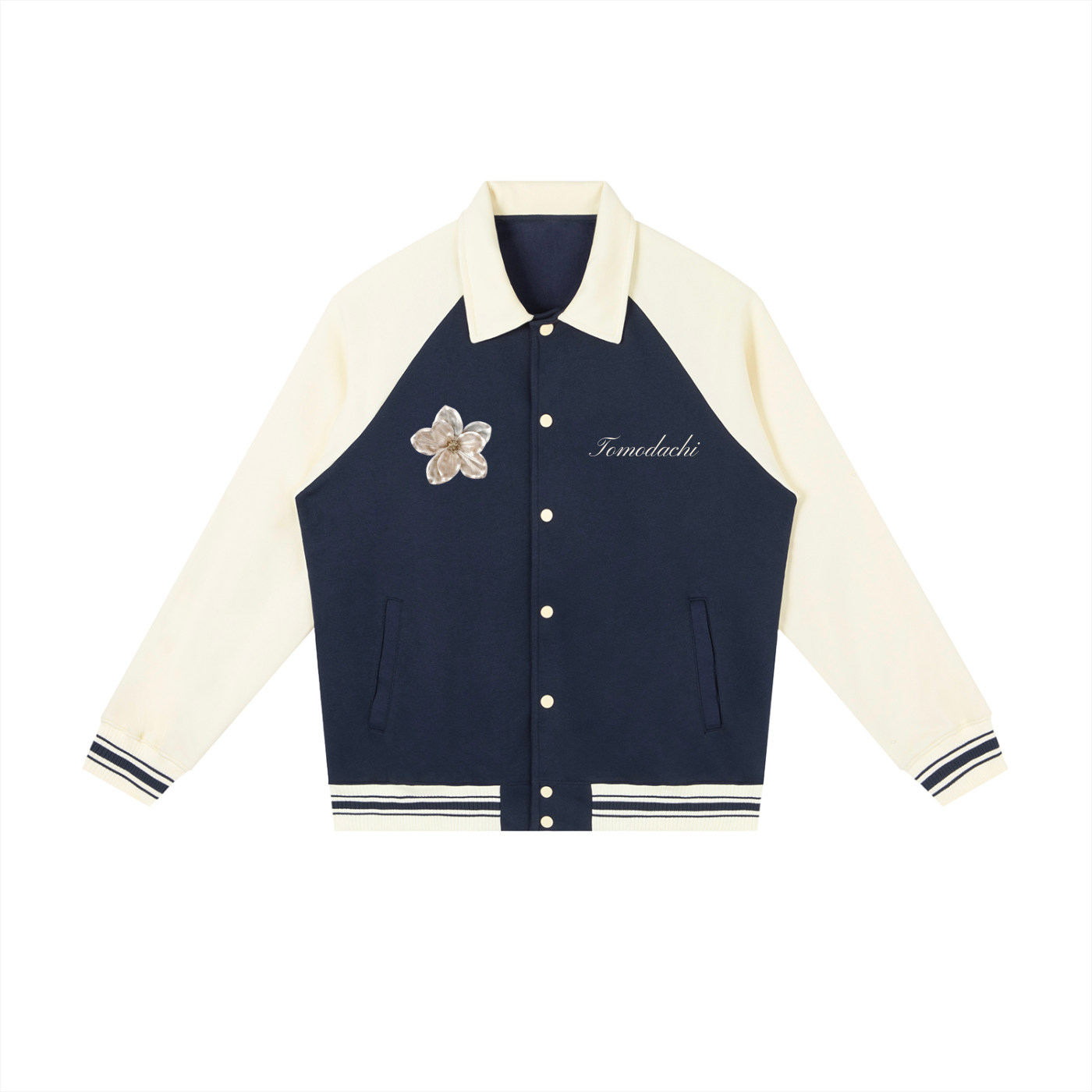 Contrast Raglan Sleeve Baseball Jacket