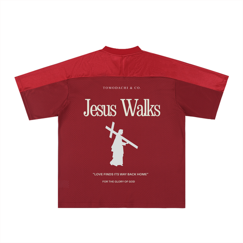 "Jesus Walks" Mesh Soccer Hoodie