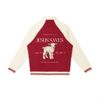 Contrast Raglan Sleeve Baseball Jacket
