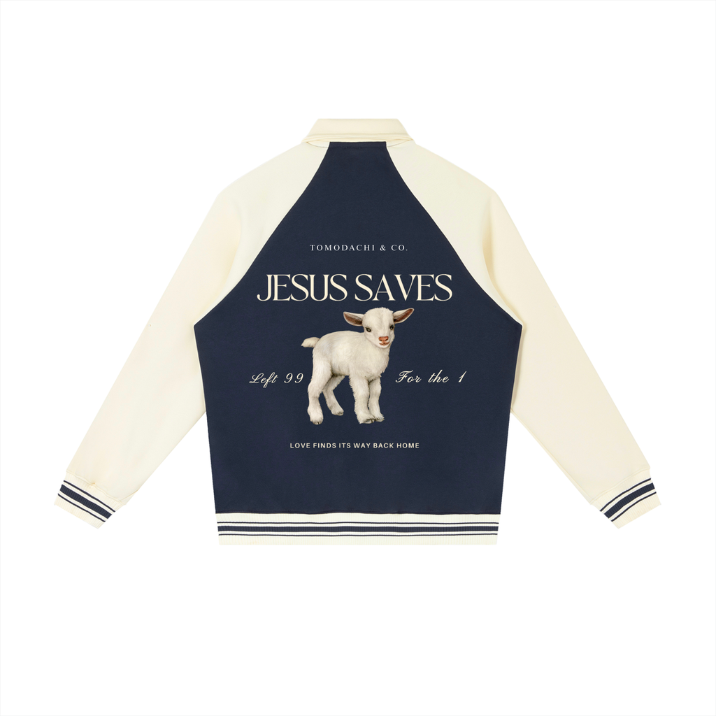 Contrast Raglan Sleeve Baseball Jacket