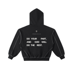 Contrast-Stitched Boxy Fleece Zip Hoodie